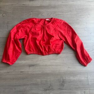 Sundry Cropped Blouse - red - size 1 (small/4-6)